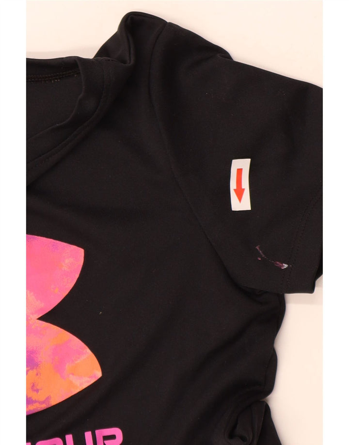 Maglietta grafica per ragazze Under Armour Top 9-10 anni poliestere nero medio