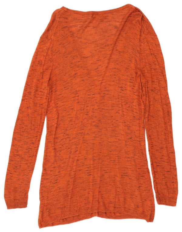 Maglione cardigan lungo da donna Hobbs UK 12 Viscosa screziata marrone medio