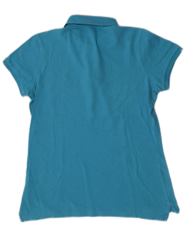 Polo skinny da donna Ralph Lauren UK 12 cotone blu medio