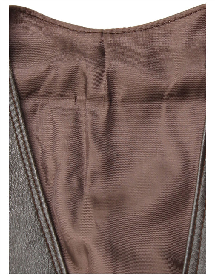 Gilet in pelle da uomo VINTAGE UK 38 Grigio medio