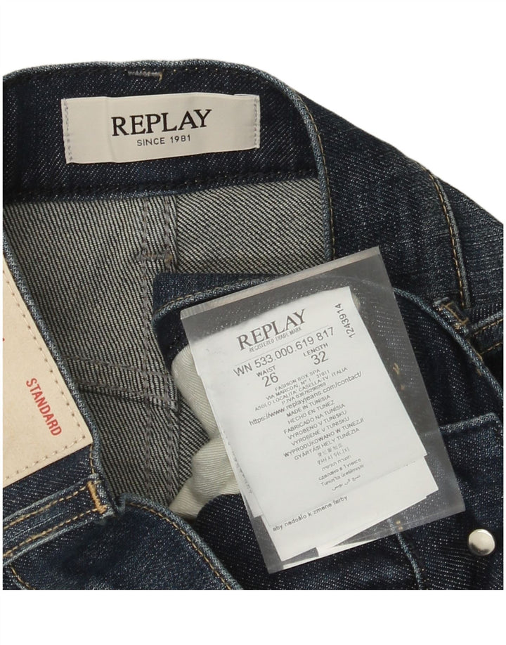 REPLAY Jeans dritti da donna W26 L27 cotone blu navy