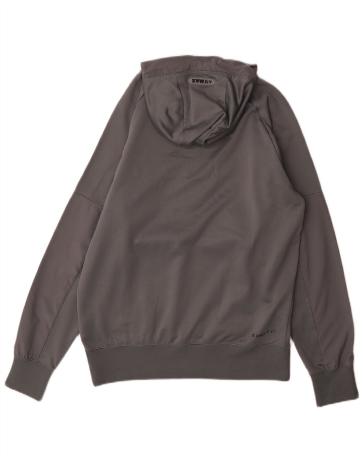 Nike Uomo Air Max Zip Neck Felpa con cappuccio Maglione Grigio medio Poliestere Sportivo