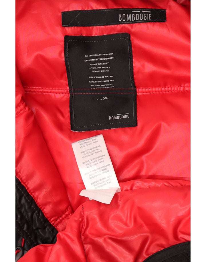 Bomboogie Giacca imbottita grafica da uomo con grafica UK 42 XL Poliestere nero