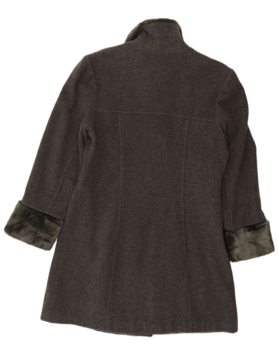 Cappotto doppiopetto vintage da donna EU 42 grande lana grigia