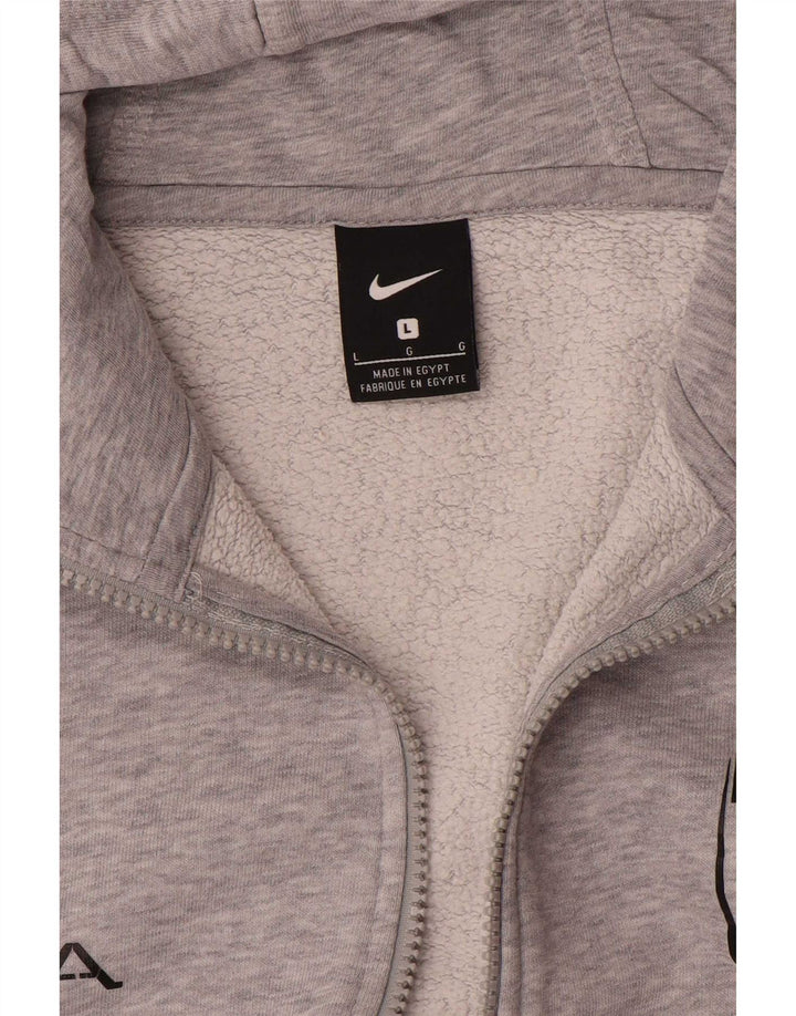 Felpa con cappuccio e zip grafica Nike da uomo grande grigia screziata