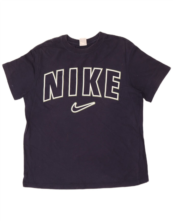 T-shirt grafica da uomo Nike Top in cotone blu navy medio