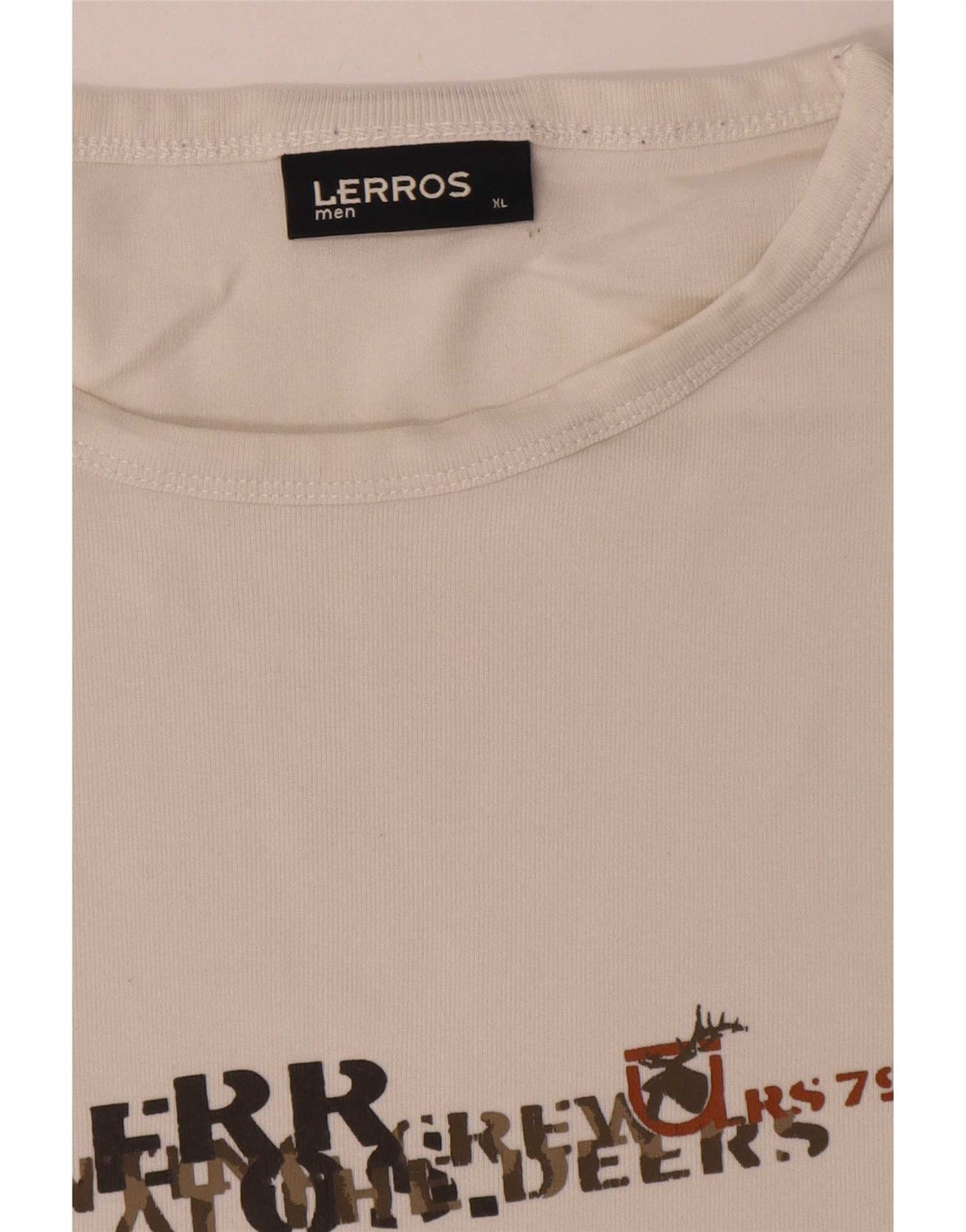 Top grafico da uomo Lerros manica lunga XL in cotone bianco