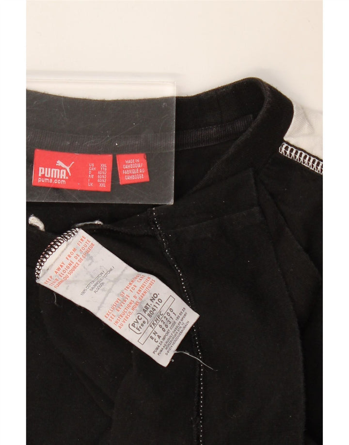 T-shirt grafica da uomo PUMA Top 2XL in cotone color block nero