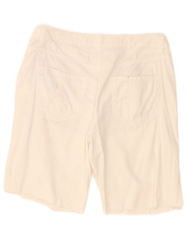 Pantaloncini casual da donna Benetton IT 44 Medium W34 Cotone bianco