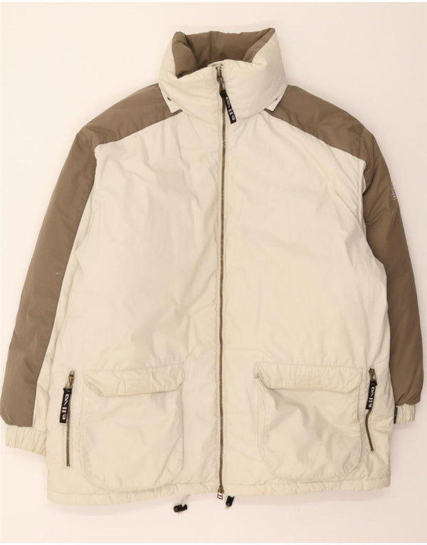 ELHO Womens Padded Jacket UK 20 2XL White Colourblock Cotton