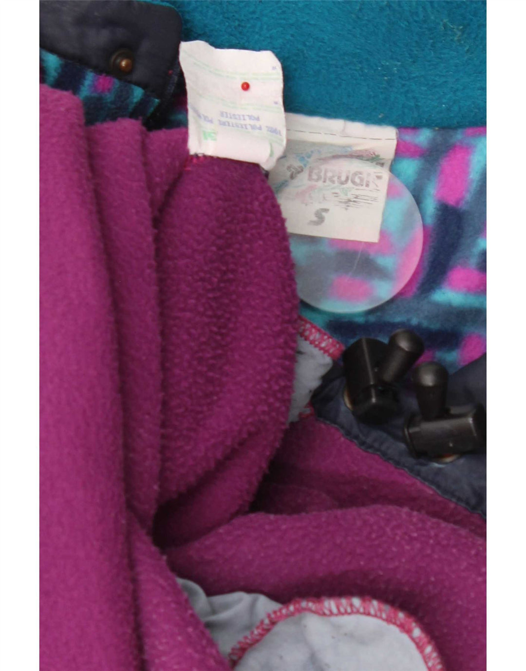 Brugi Maglione in pile da uomo con zip e collo piccolo poliestere geometrico blu
