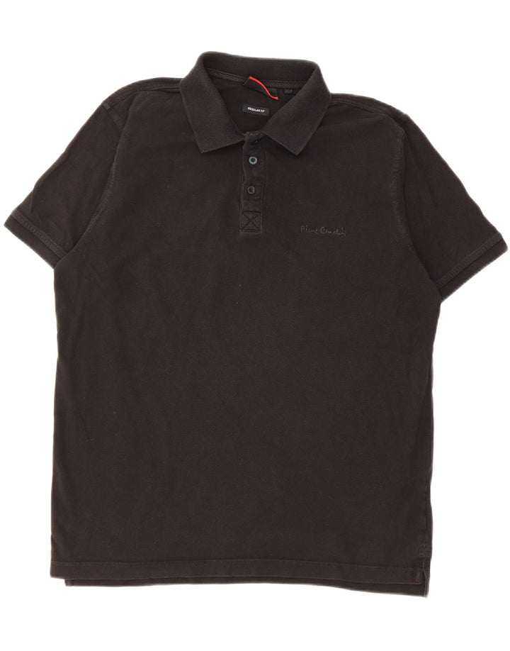 Polo da uomo Regular Fit Pierre Cardin in cotone nero medio