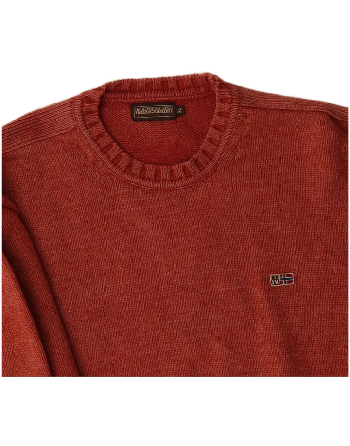 NAPAPIJRI Maglione girocollo con grafica da uomo XL in lana merino marrone