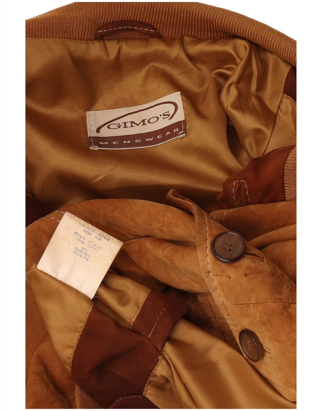 Giubbotto bomber in pelle scamosciata da uomo Gimo UK 40 grande in pelle beige