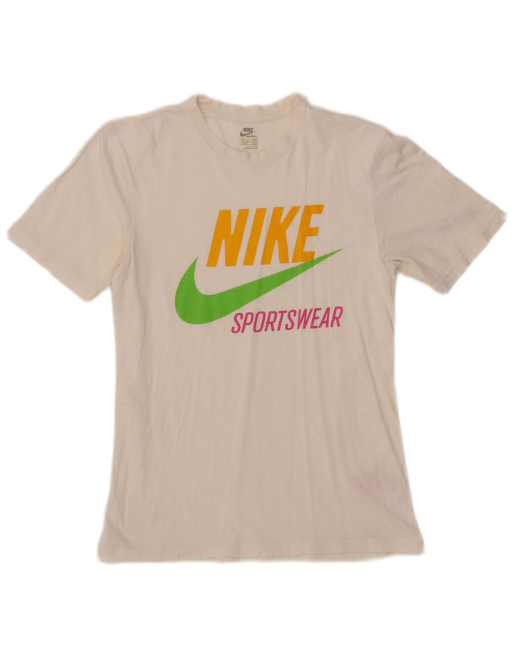T-shirt grafica da uomo NIKE Top UK 34/35 XS cotone bianco