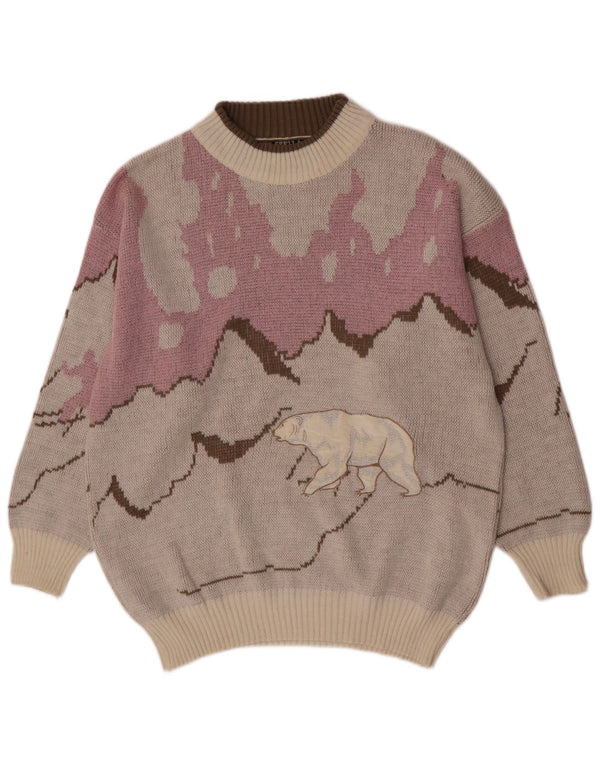 Maglione maglione da donna Stella con collo alto EU 42 Large Grey Colourblock