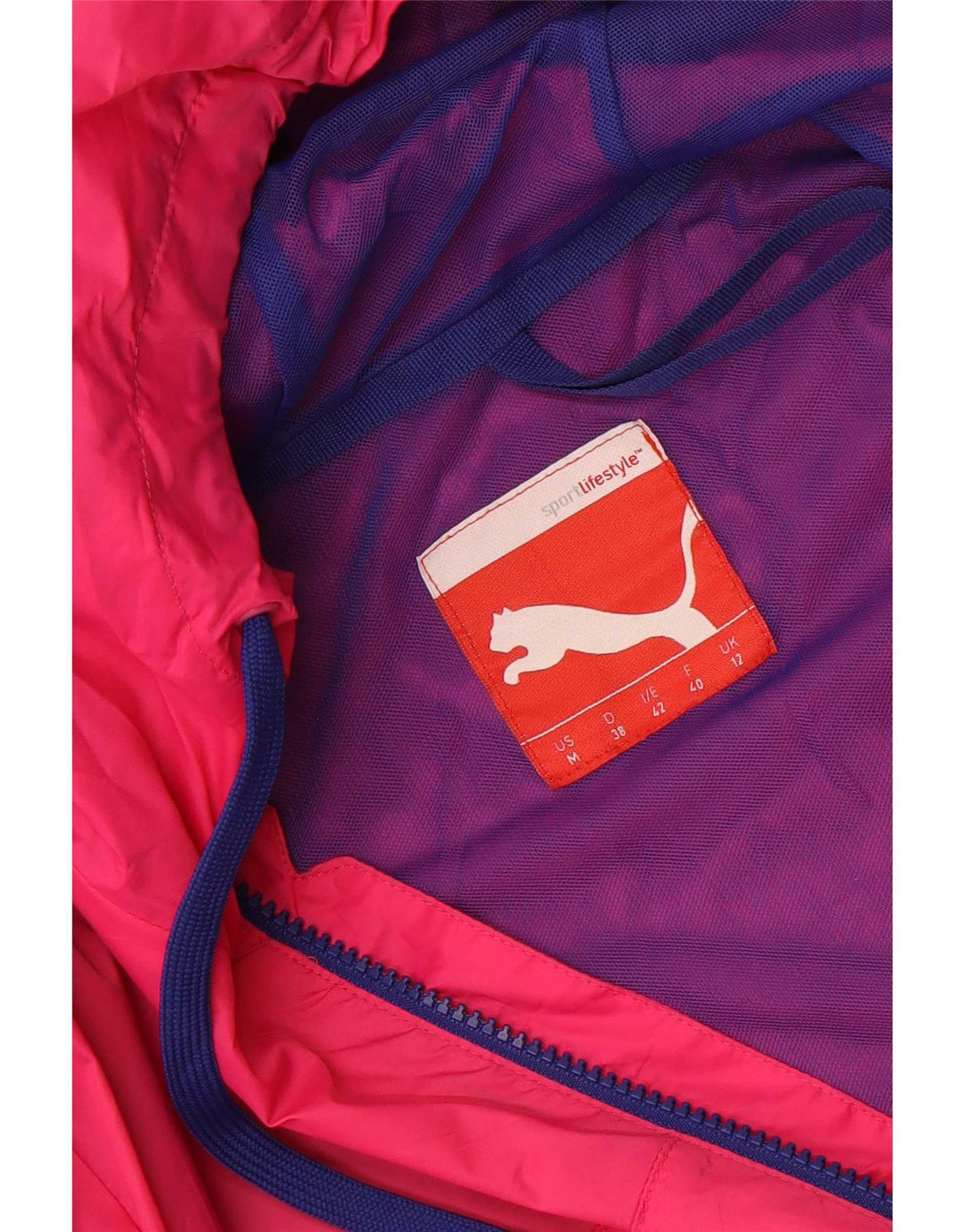 Giacca antipioggia con cappuccio da donna Puma UK 12 rosa medio