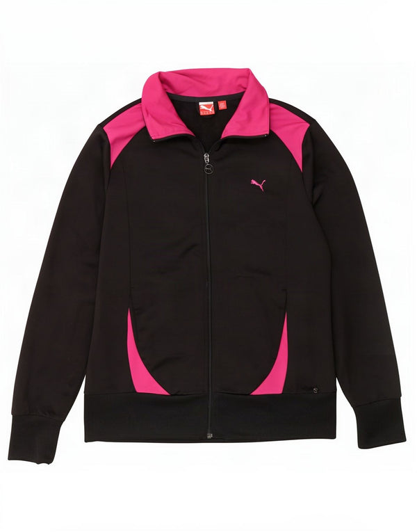 Giacca da tuta da donna Puma UK 16 Large Nero Colourblock Poliestere