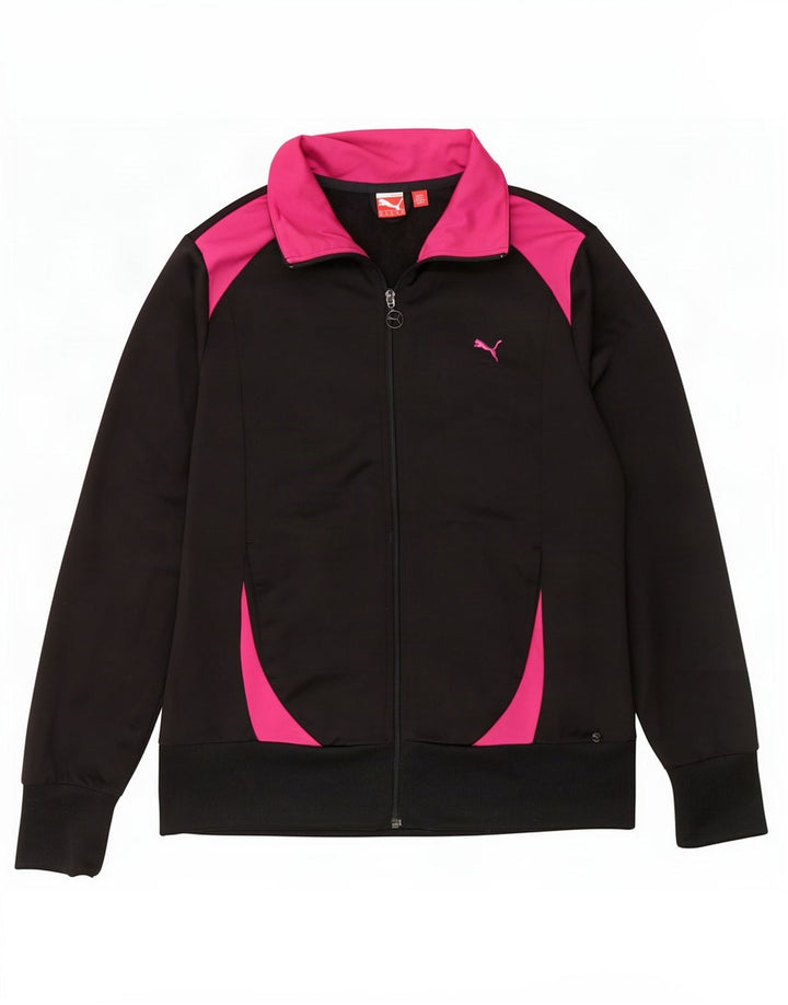 Giacca da tuta da donna Puma UK 16 Large Nero Colourblock Poliestere