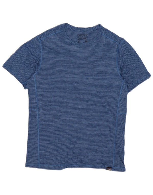 T-shirt da uomo Patagonia Top poliestere gessato blu medio
