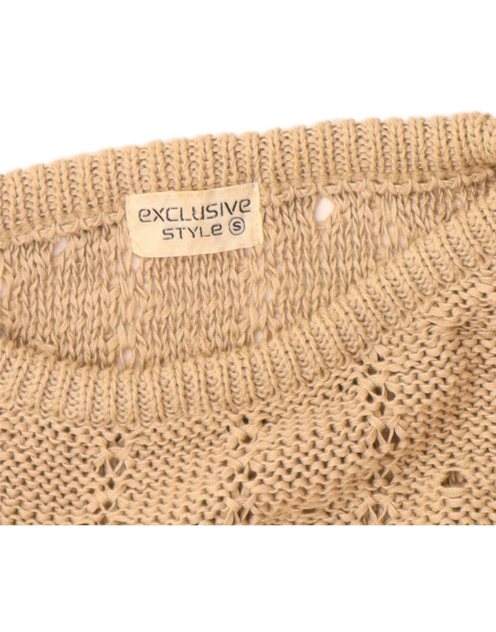 Esclusiva canotta da donna vestibilità ampia canotta UK 10 piccola poliestere beige