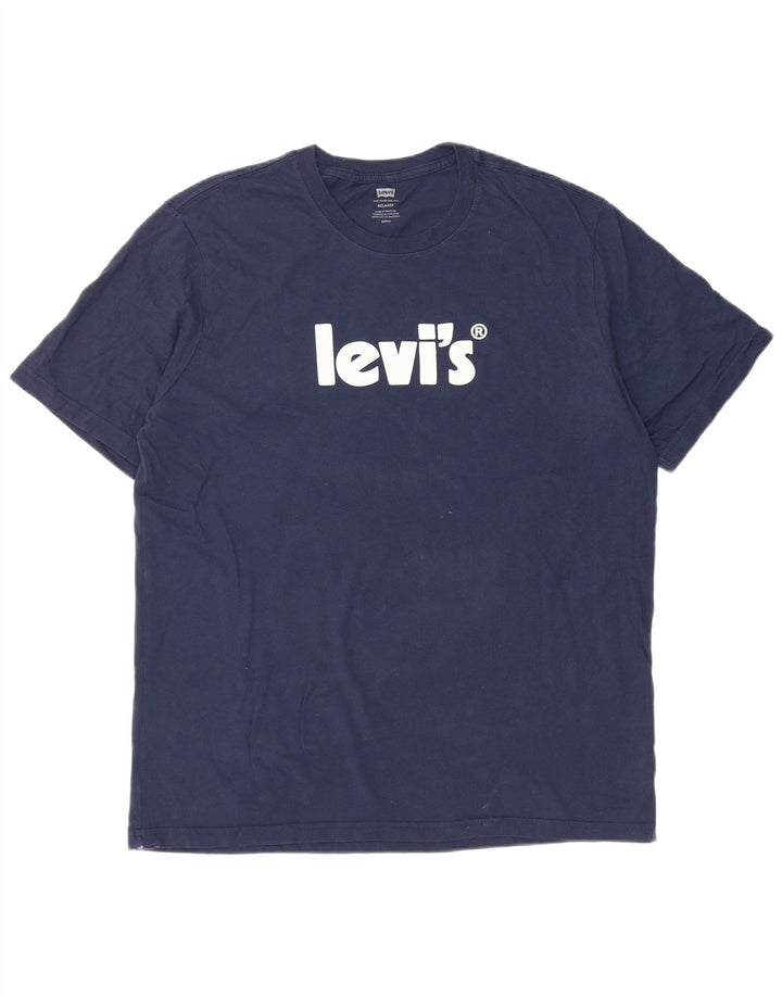 T-shirt grafica rilassata da uomo Levi's Top in cotone blu navy medio