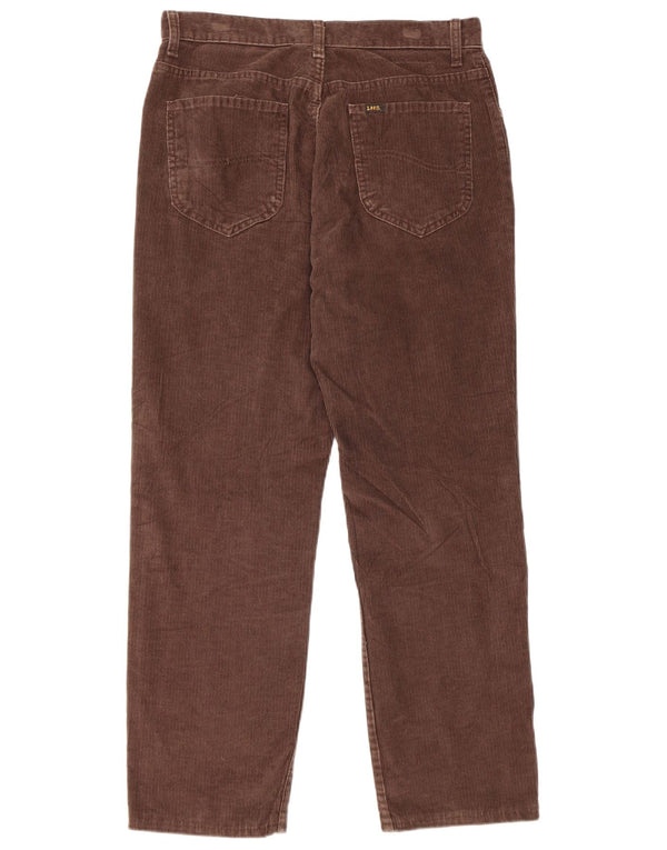 Pantaloni dritti da uomo in velluto a coste Lee W33 L28 in cotone marrone