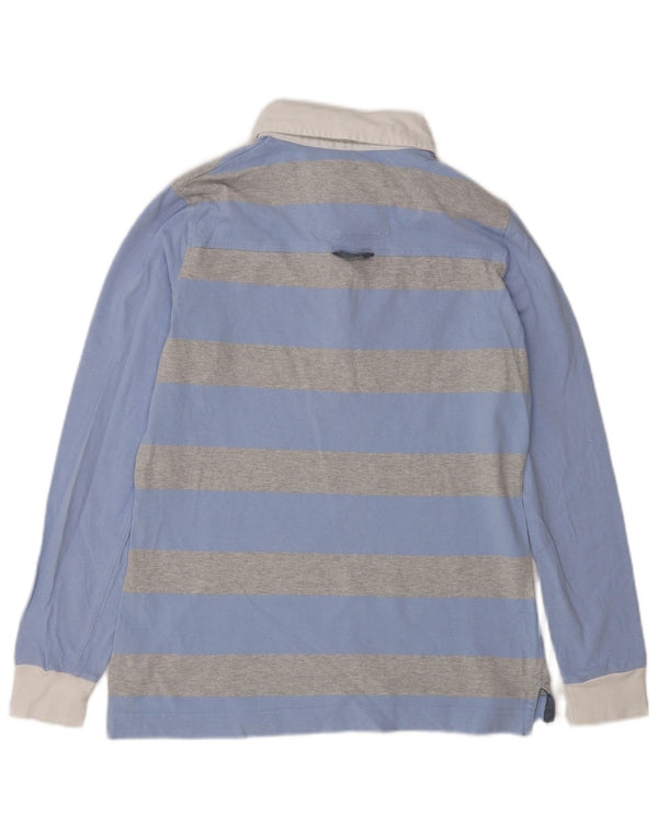 Crew Clothing Polo da rugby da donna a maniche lunghe UK 8 Small Blue Striped