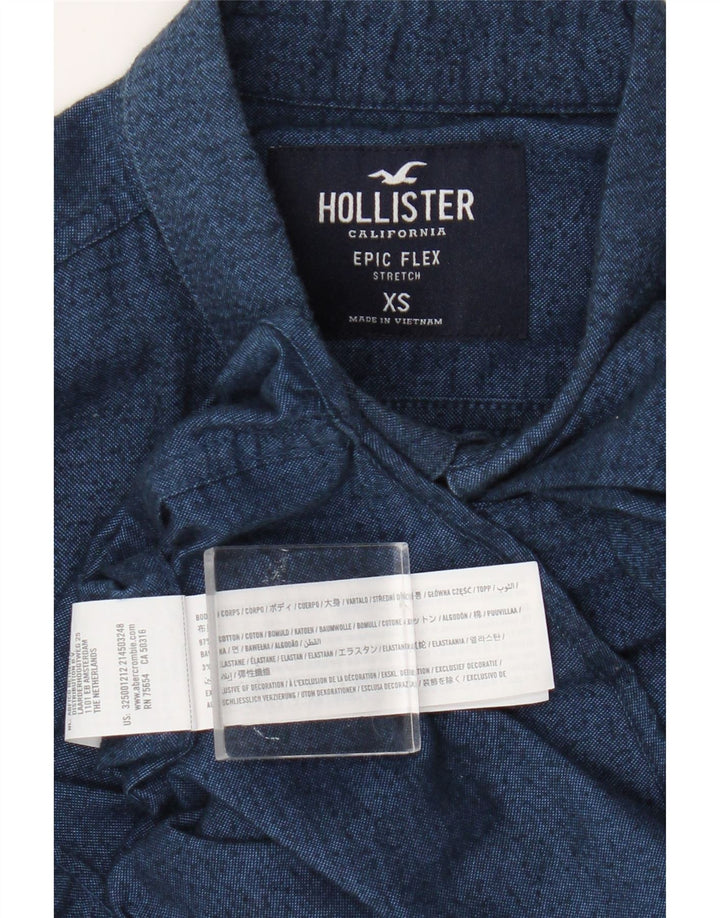 Camicia Hollister da uomo XS in cotone blu navy