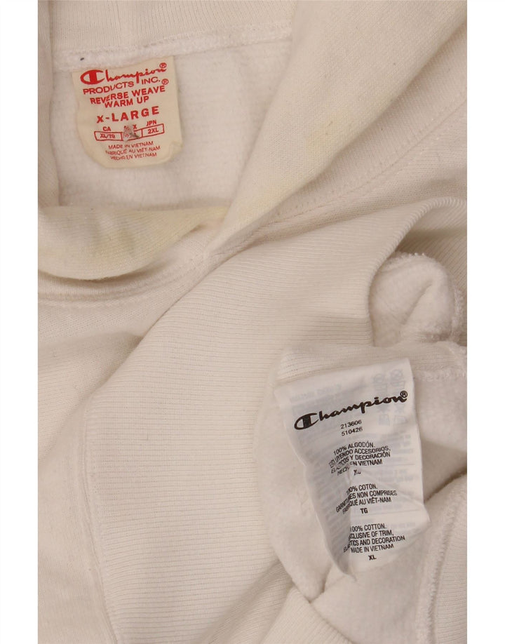 Felpa con cappuccio da uomo Champion XL in cotone bianco