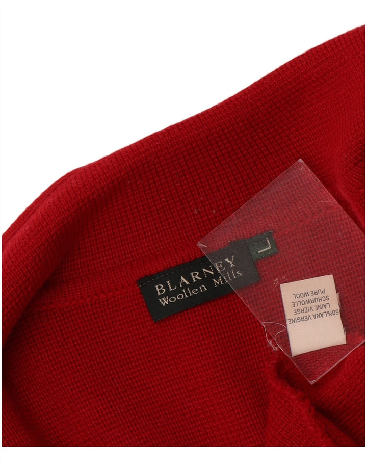 Maglione cardigan da donna Blarney Woollen Mills UK 16 grande lana rossa