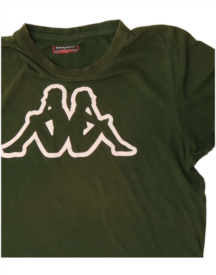 T-shirt grafica da uomo Kappa Top in cotone verde medio