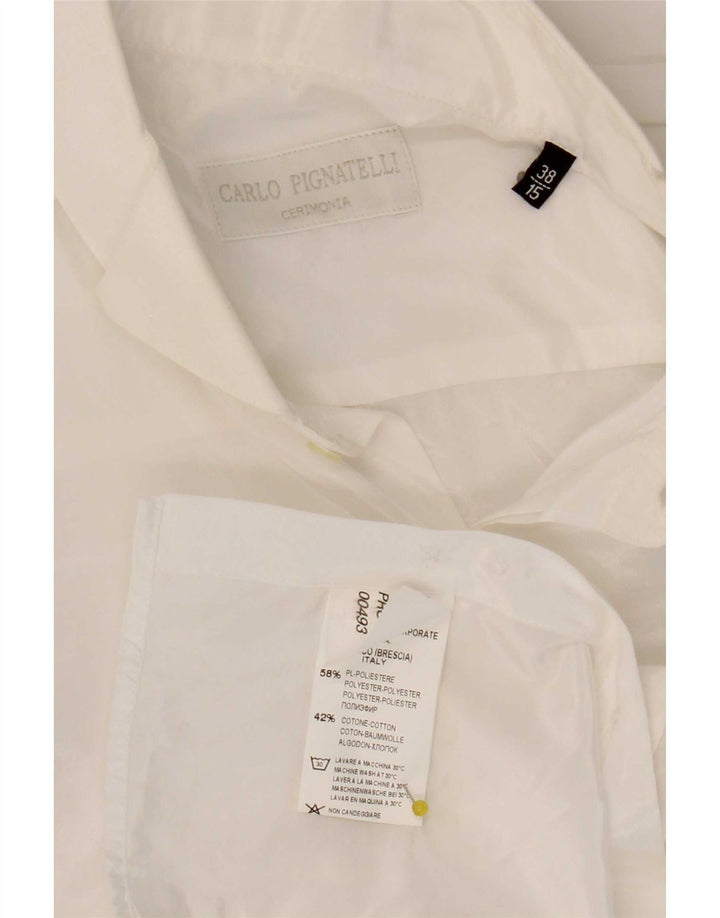 Camicia da uomo Carlo Pignatelli taglia 38 15 poliestere bianco medio