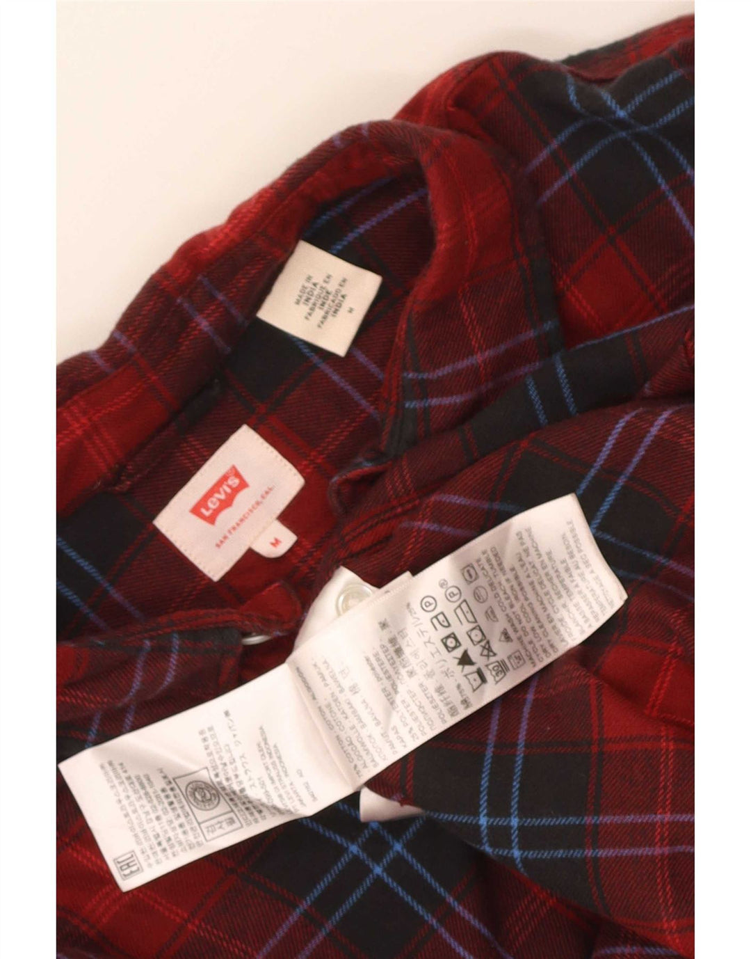 Camicia Levi's da uomo in flanella di cotone a quadri rossi medi