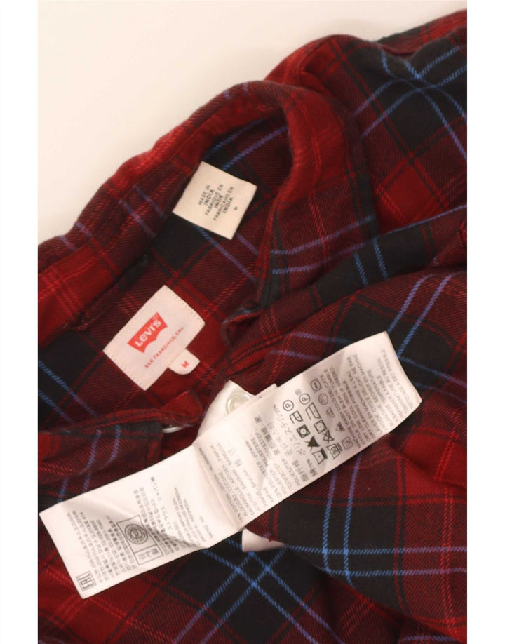 Camicia Levi's da uomo in flanella di cotone a quadri rossi medi