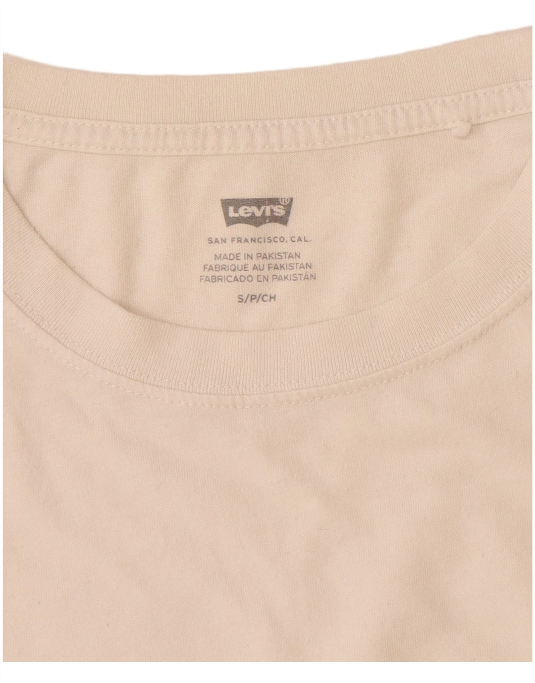 Levi's T-shirt grafica oversize da donna Top UK 10 Small Cotone bianco sporco