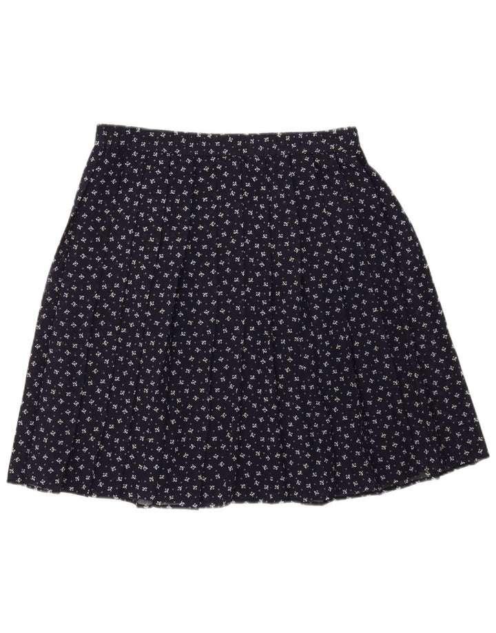Gonna a trapezio da donna GVB UK 10 piccola W34 poliestere floreale blu navy