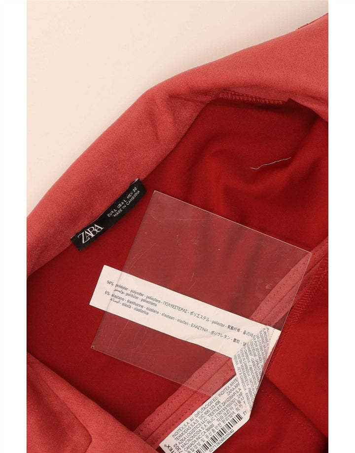 Zara Giacca blazer aperta da donna con linea lunga UK 12 Large Rosa Poliestere