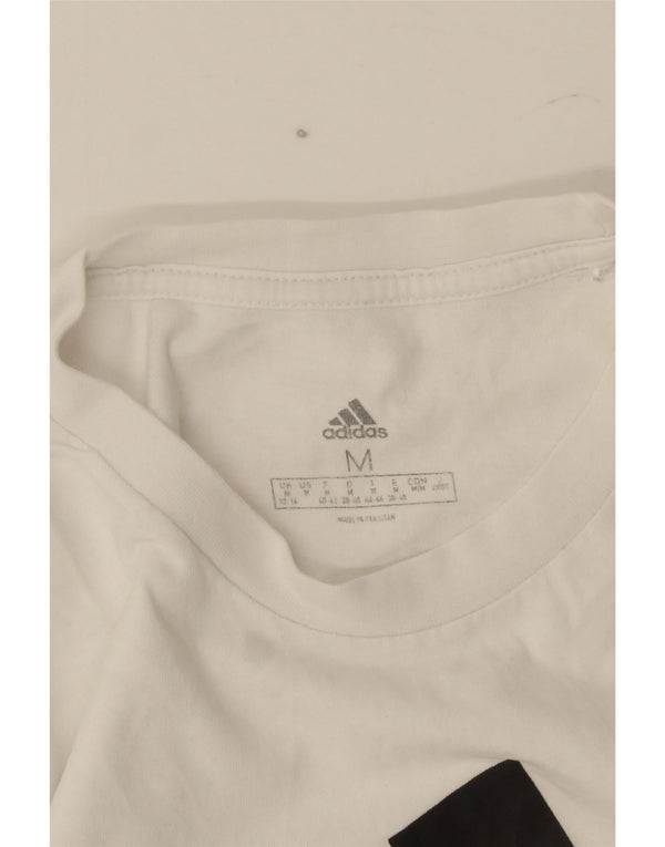 Maglietta grafica da donna Adidas Top UK 12/14 Medium Bianca