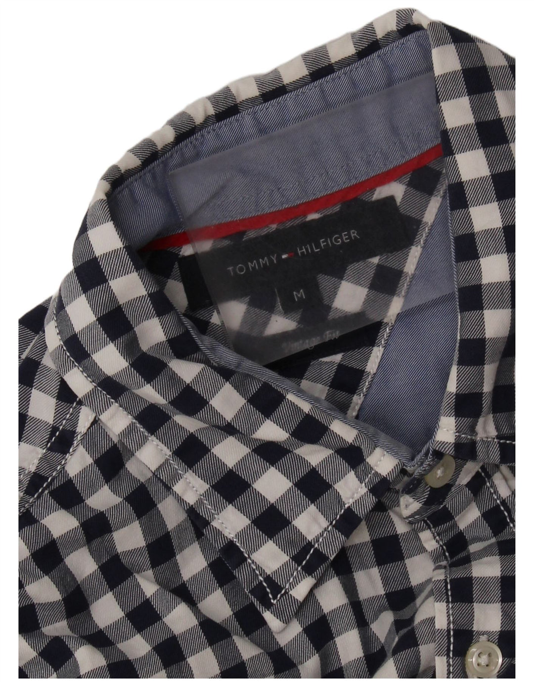 TOMMY HILFIGER Camicia da uomo in flanella dal taglio vintage, percalle nero medio