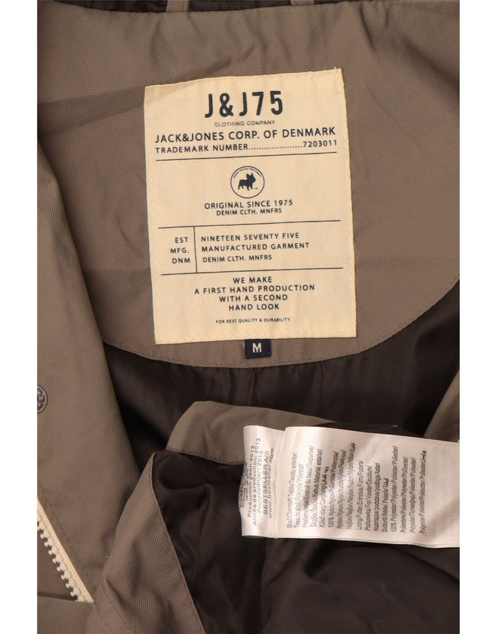 JACK & JONES Giacca utilitaria da uomo con cappuccio UK 38 Nylon grigio medio