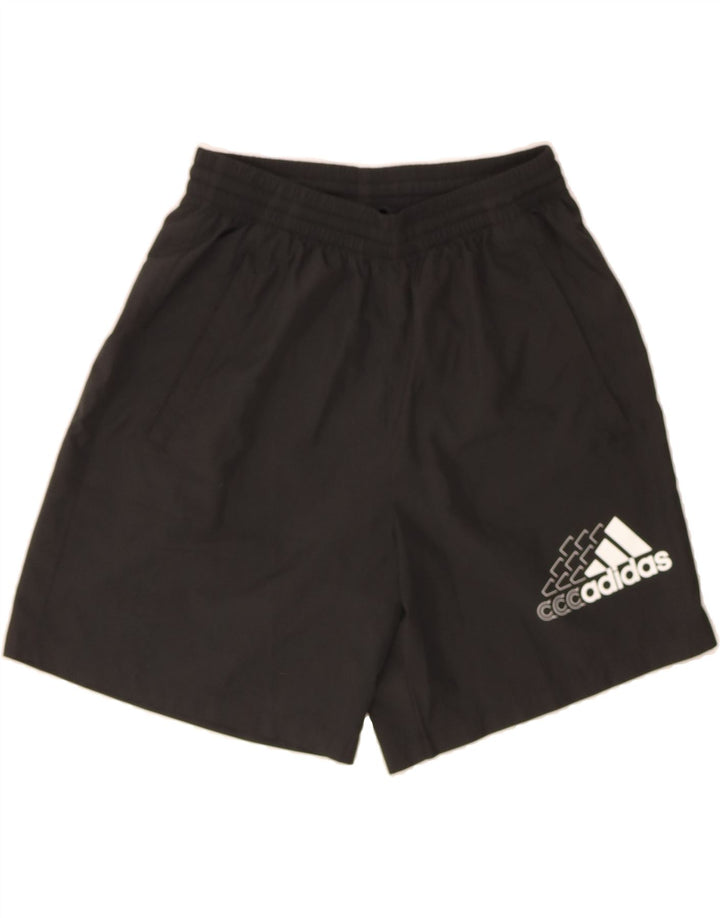 ADIDAS Boys Sport Shorts 11-12 Years Large  Black Polyester Vintage Adidas and Second-Hand Adidas from Messina Hembry 