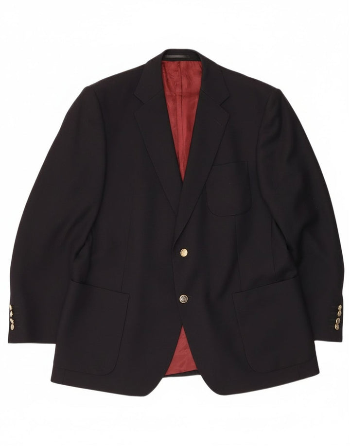 Giacca blazer da uomo a 2 bottoni Magee UK 44 grande lana blu navy