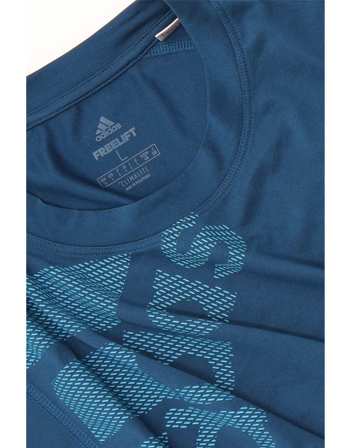 T-shirt grafica Adidas Climalite da uomo grande blu