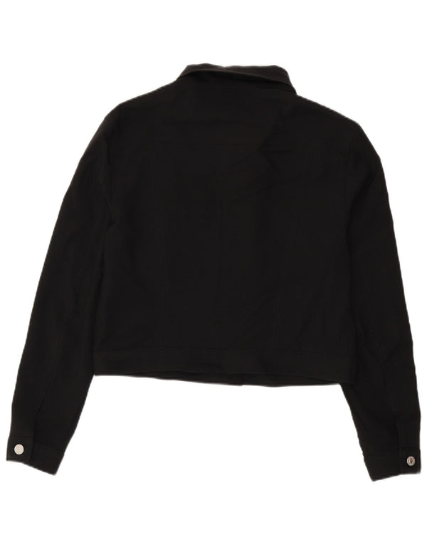 Giubbotto bomber corto da donna Benetton UK 14 grande poliestere nero