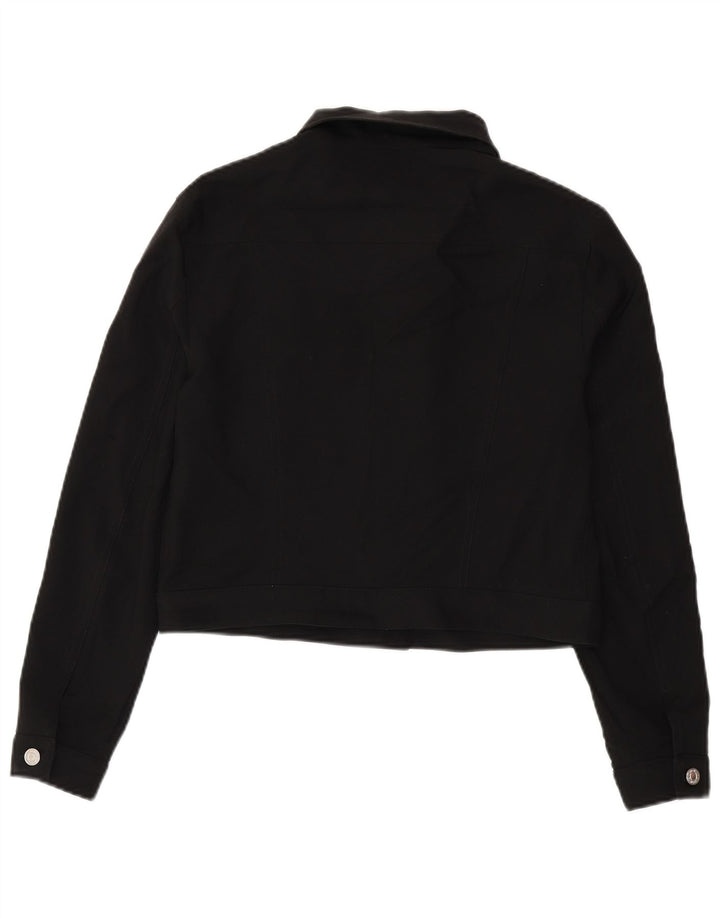 Giubbotto bomber corto da donna Benetton UK 14 grande poliestere nero