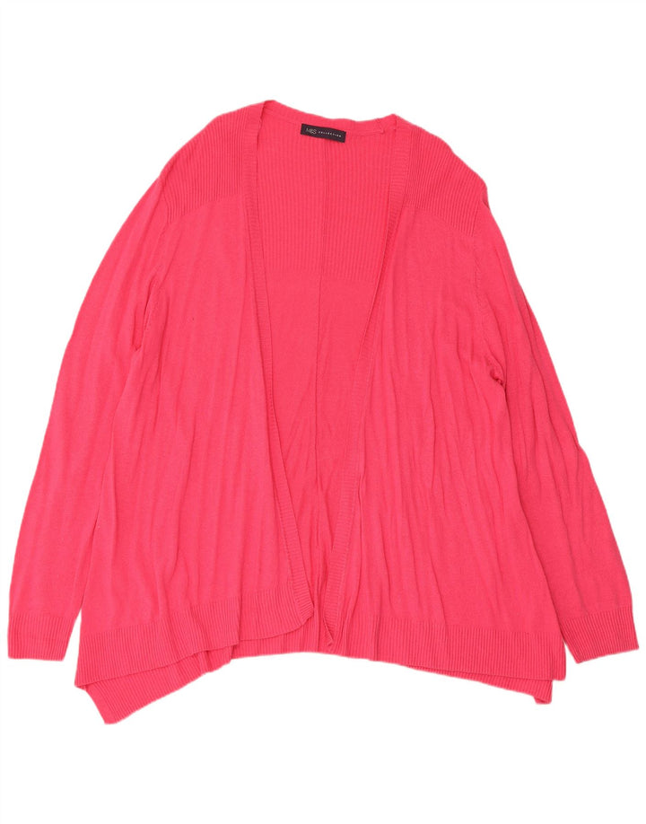 Maglione cardigan aperto da donna Marks & Spencer UK 14 grande rosa