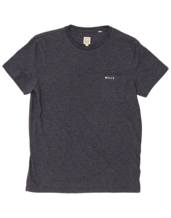 T-shirt da uomo Jack Wills Top in cotone screziato blu navy medio