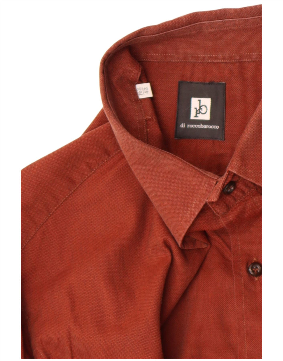 Camicia da uomo Roccobarocco taglia 16 1/2 42 grande cotone marrone