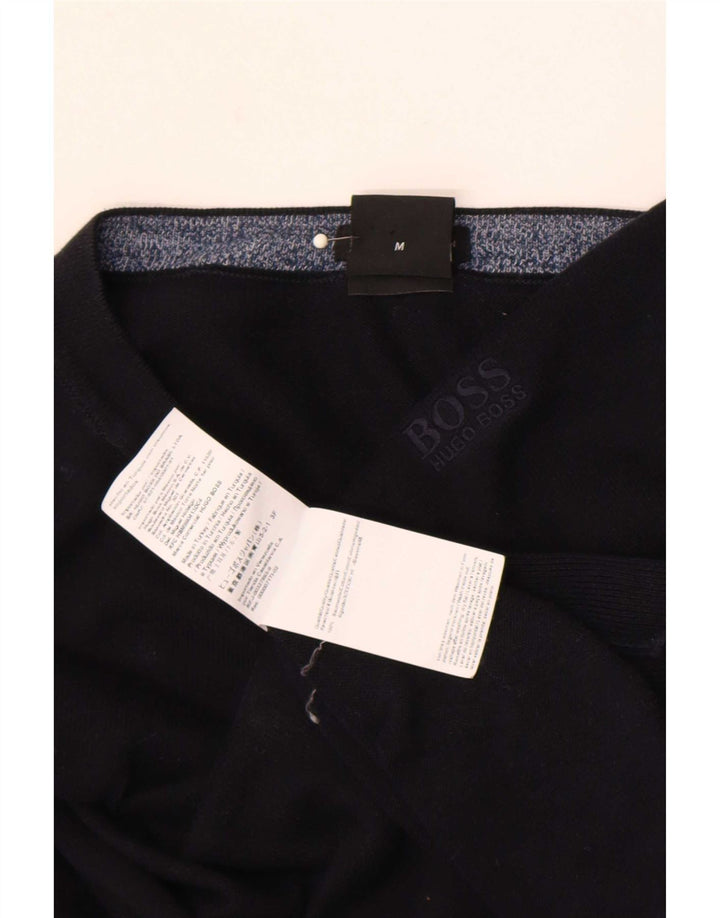 Maglione maglione girocollo da uomo vestibilità regolare Hugo Boss in cotone nero medio